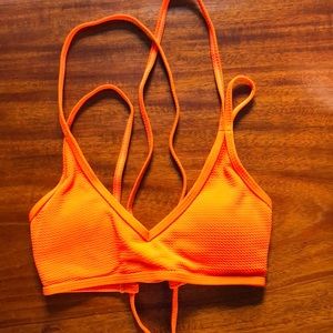 NWT Orange strappy back bikini top